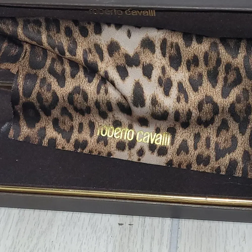 Roberto Cavalli Brown Unisex Eye Hard Glass Case And Towel